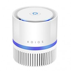 Koios Upgraded Air Purifier with True HEPA Filter  Portable Air Cleaner for Rooms and Offices  Odor Cleaner with 3 Stage Filtration System  Night Light  2 Fan Speeds  100% Ozone Free - B07FLY8YD6